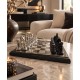  Diga Colmore Luxury schaakbord zwart/zilver 40x40 cm